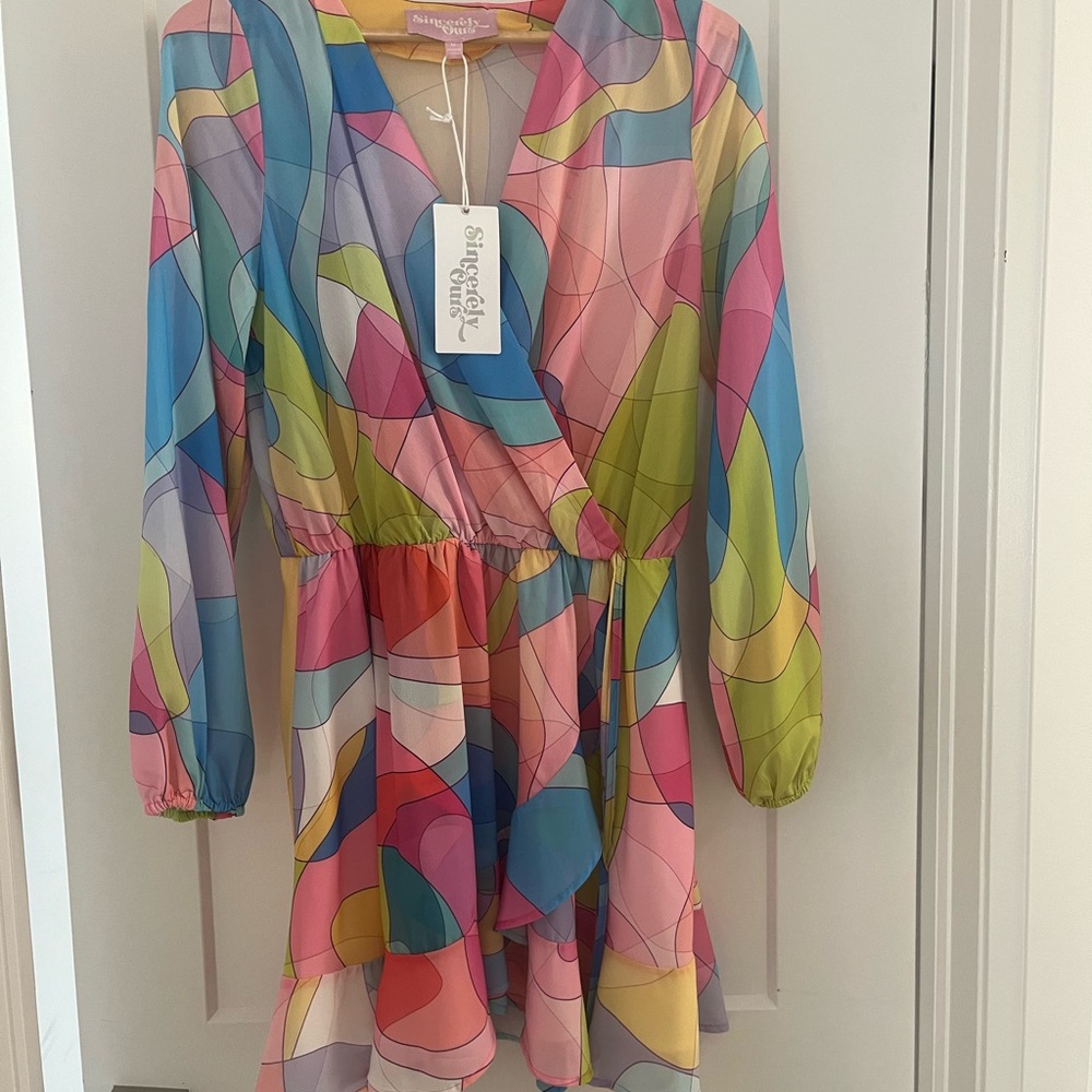 Retro Colorful Geometric Dress